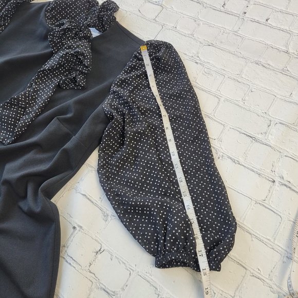 Calvin Klein black blouson style sleeve midi dress size 12 - Picture 10 of 13